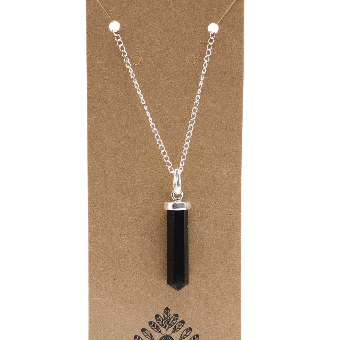 Gemstone Classic Point Pendant - Black Agate