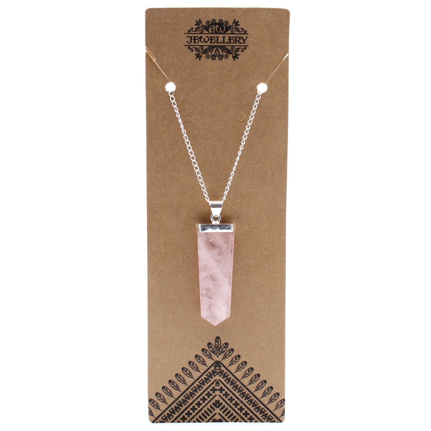 Out of Stock. Gemstone Flat Pencil Pendant - Rose Quartz