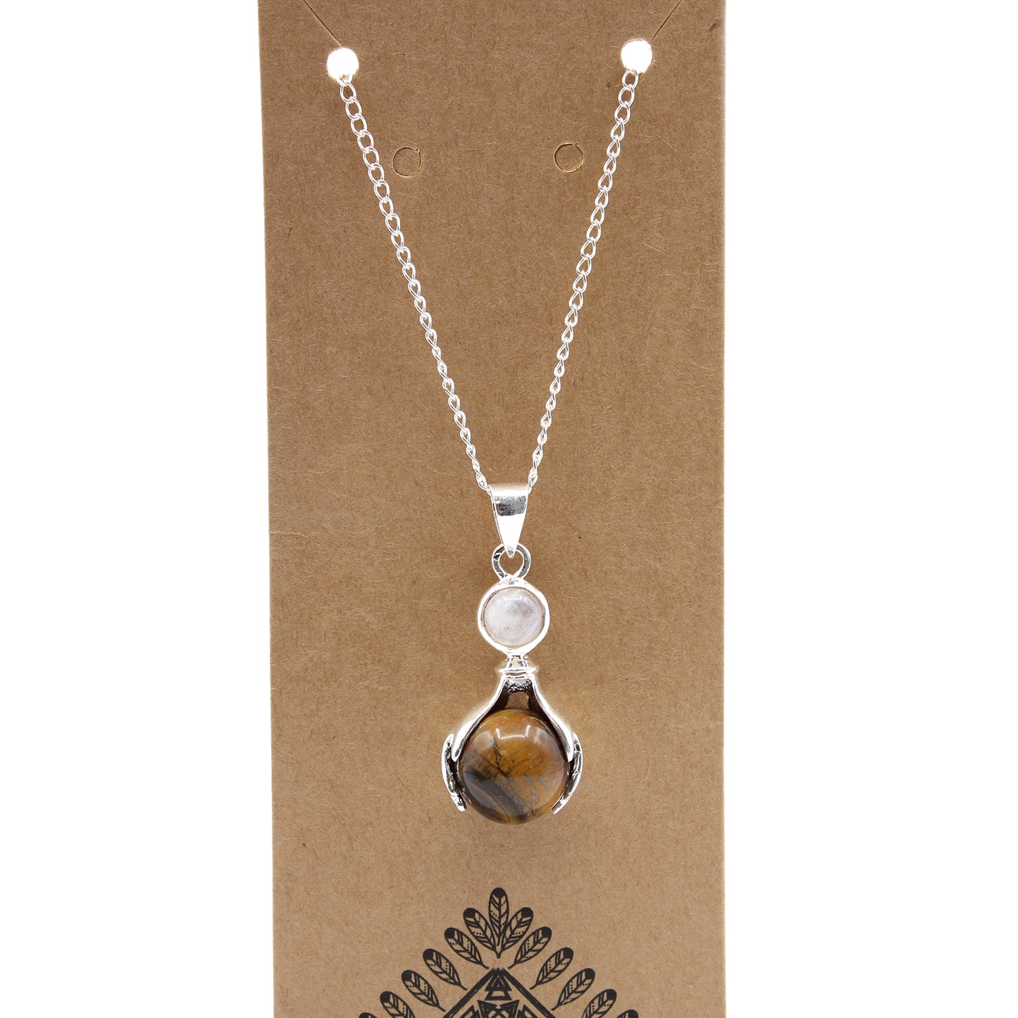 Gemstone Healing Hands Pendant - Tiger Eye