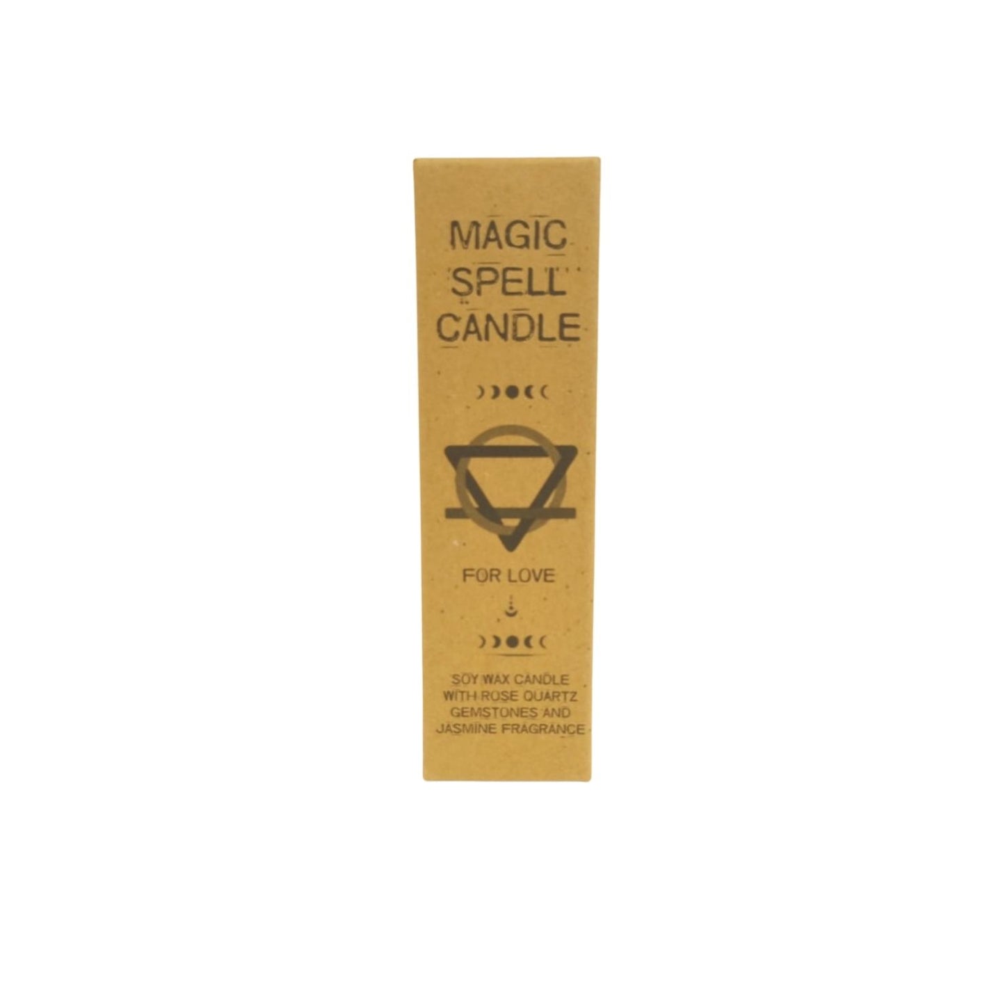 Magic Spell Candle - Love. Soy Wax Candle with ROSE QUARTZ gemstones & JASMINE fragrance