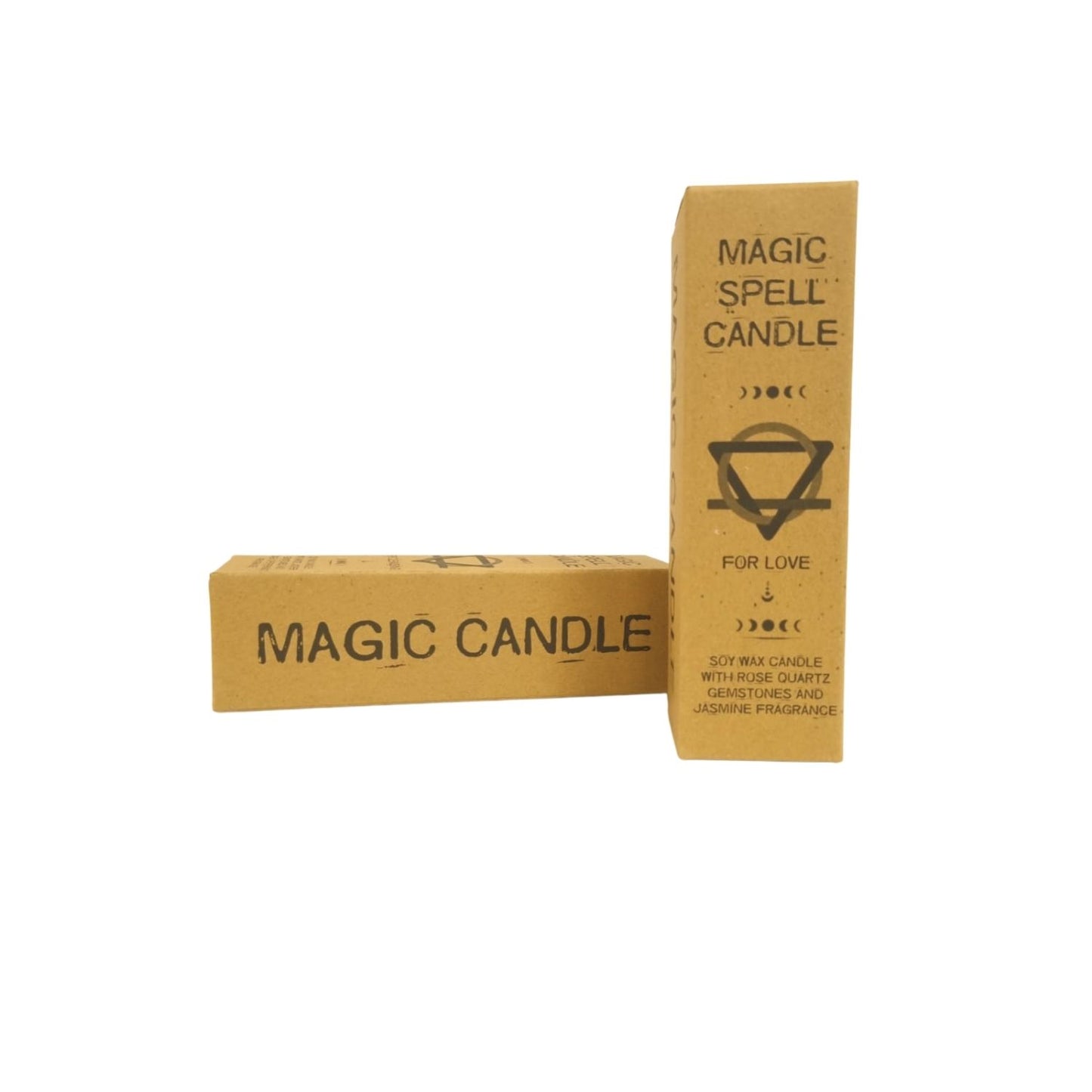 Magic Spell Candle - Love. Soy Wax Candle with ROSE QUARTZ gemstones & JASMINE fragrance