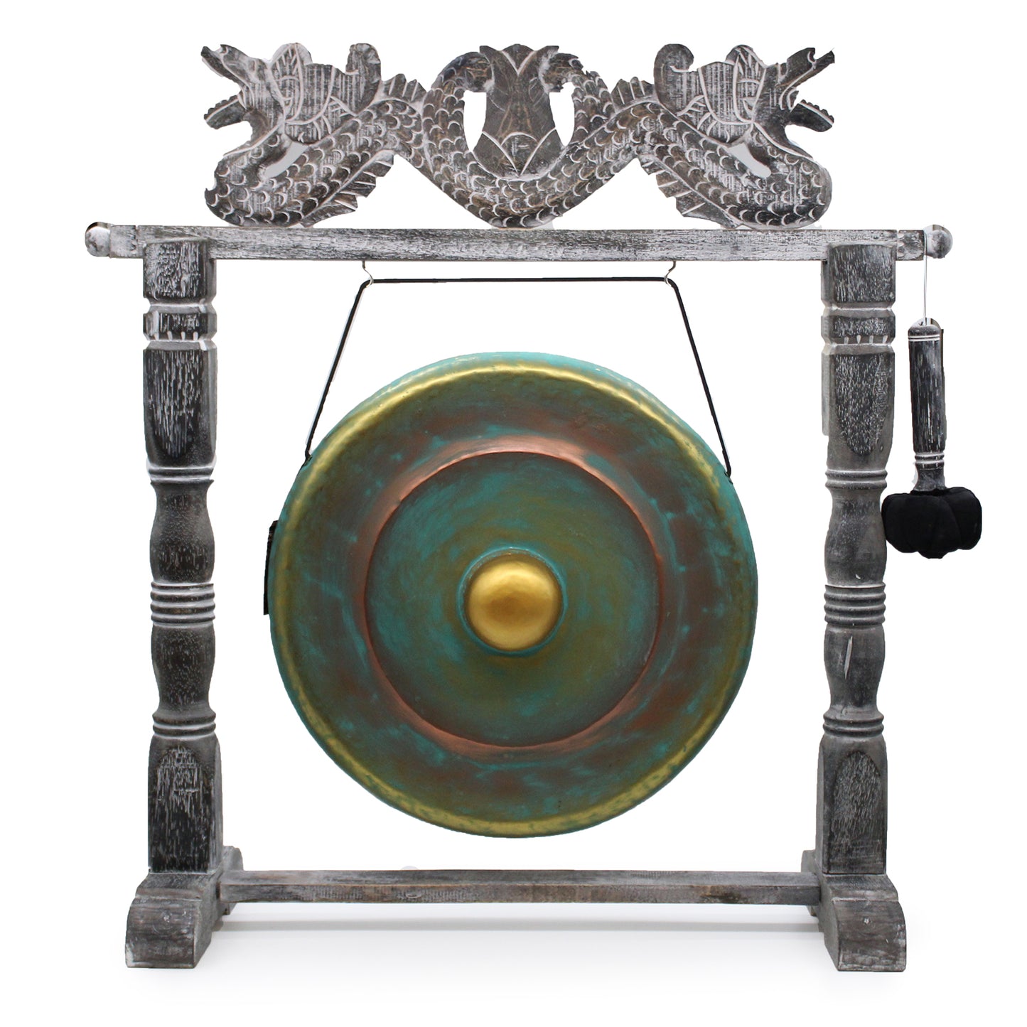 Medium Gong in Stand - 50cm - Greenwash. Product code: JCG-06