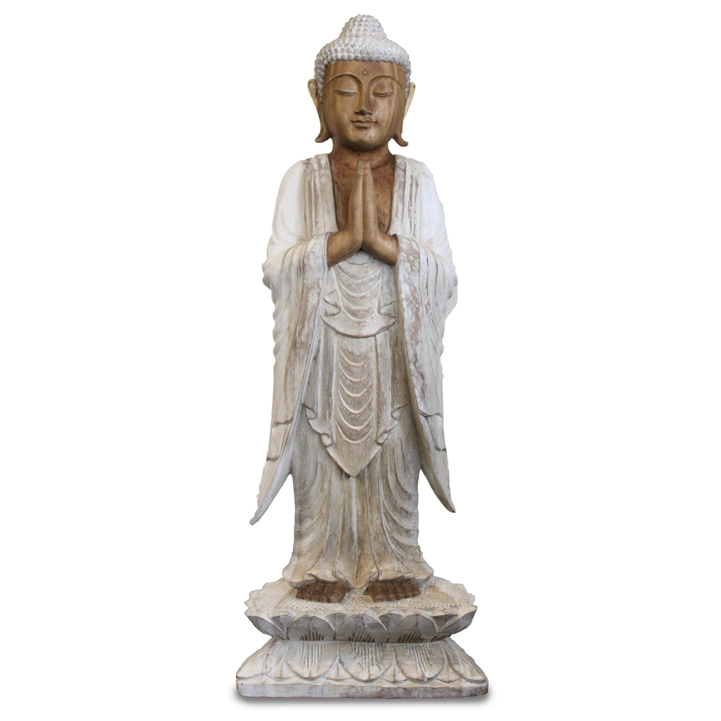 Buddha Statue Standing - Whitewash - 1m Welcome HCBS-24