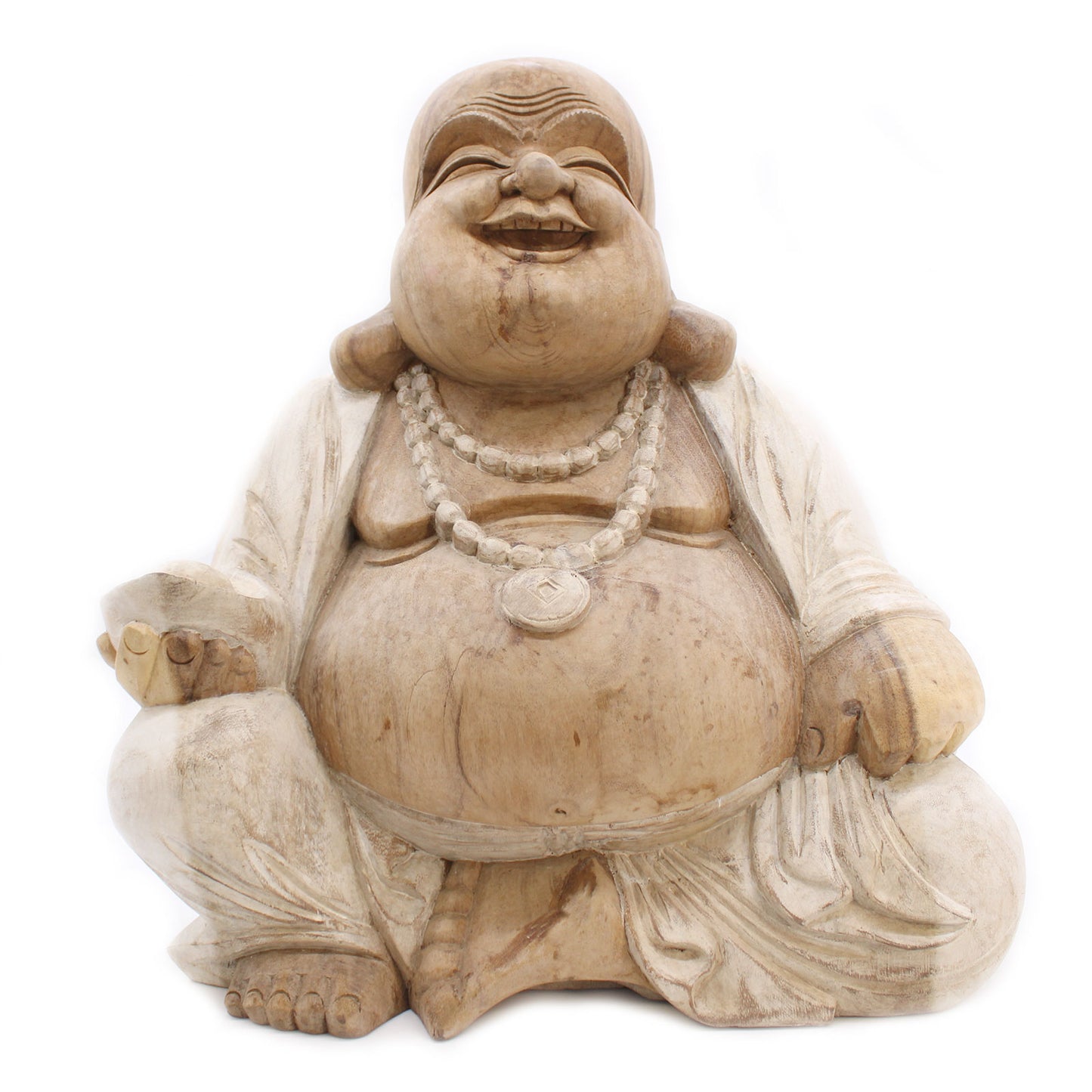 Happy Buddha - Whitewash 50cm HCBS-15