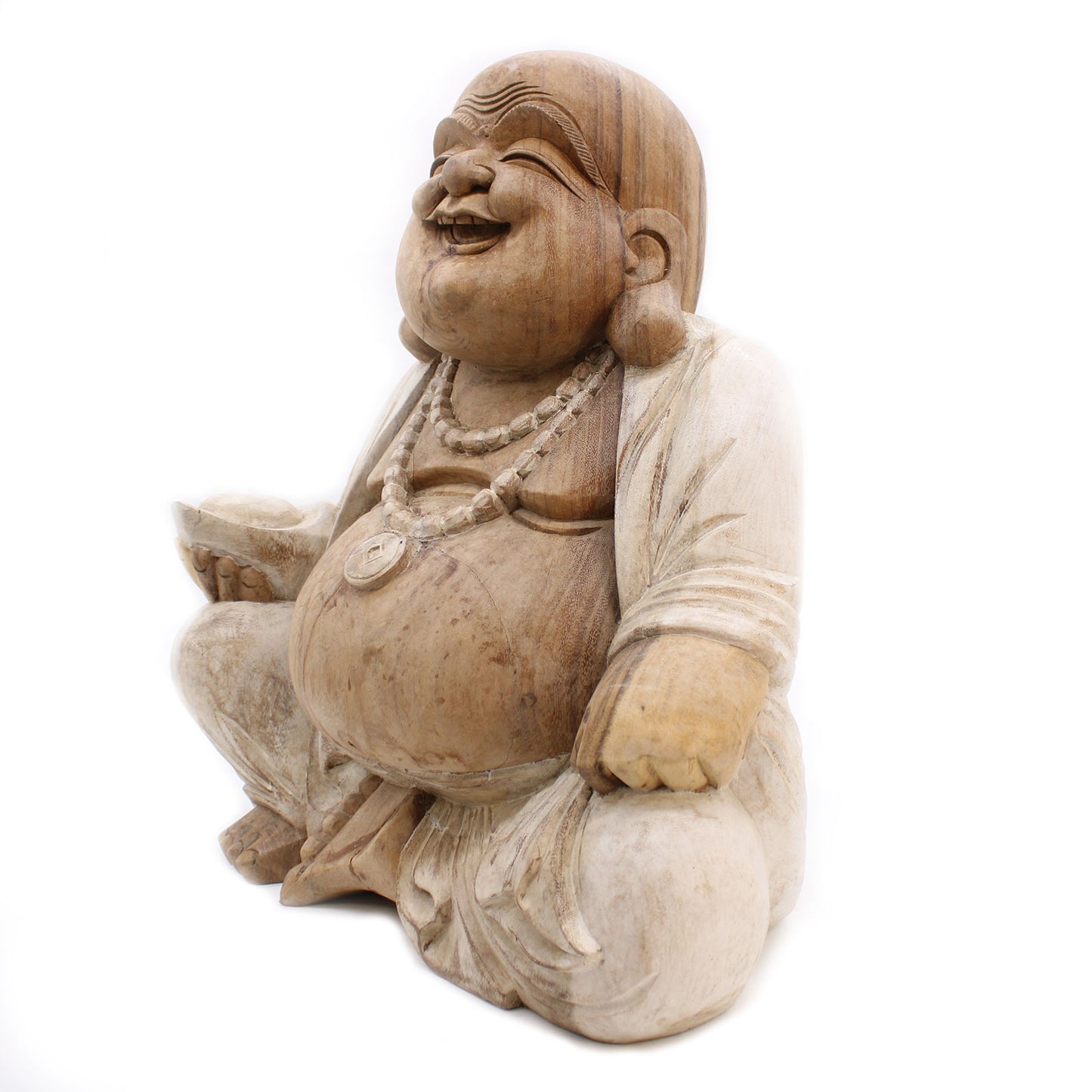 Happy Buddha - Whitewash 50cm HCBS-15