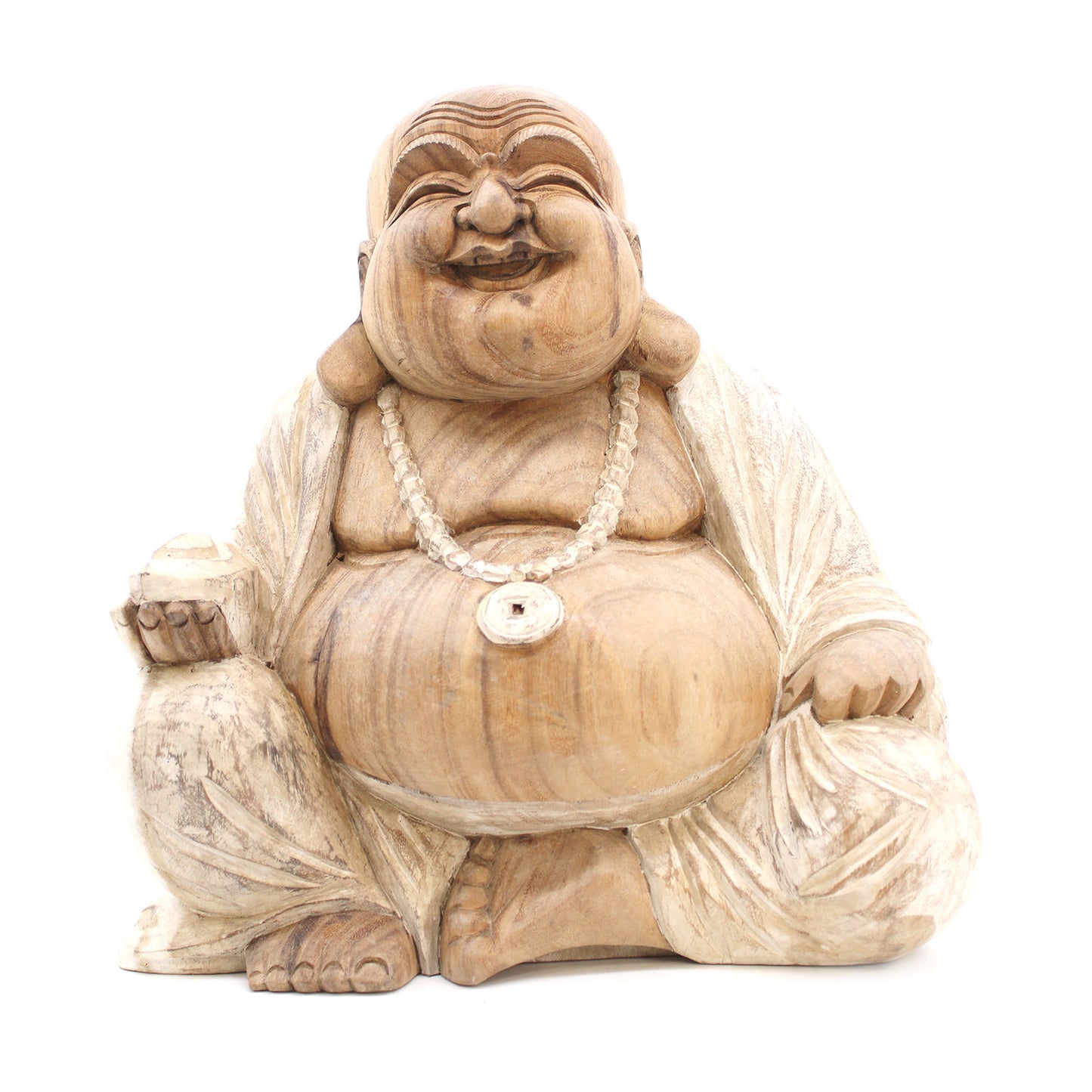 Happy Buddha - Whitewash 40cm HCBS-14