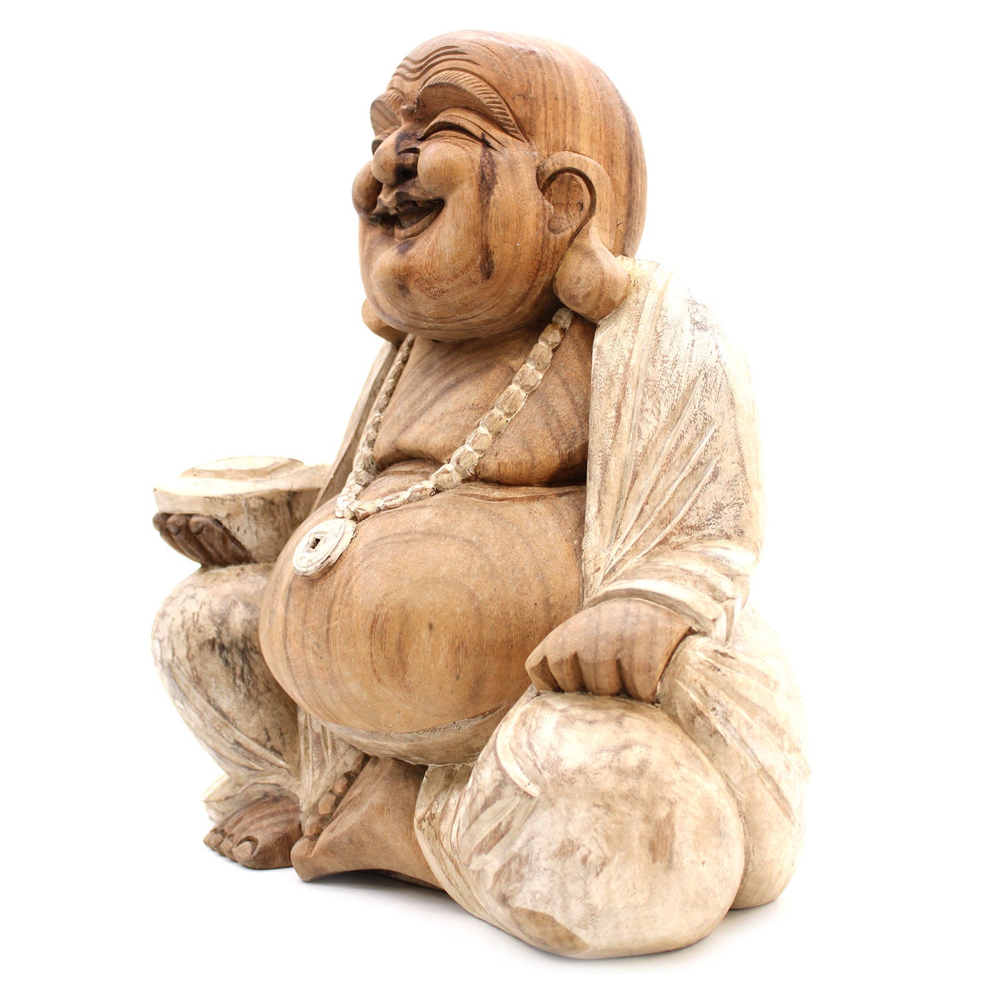 Happy Buddha - Whitewash 40cm HCBS-14