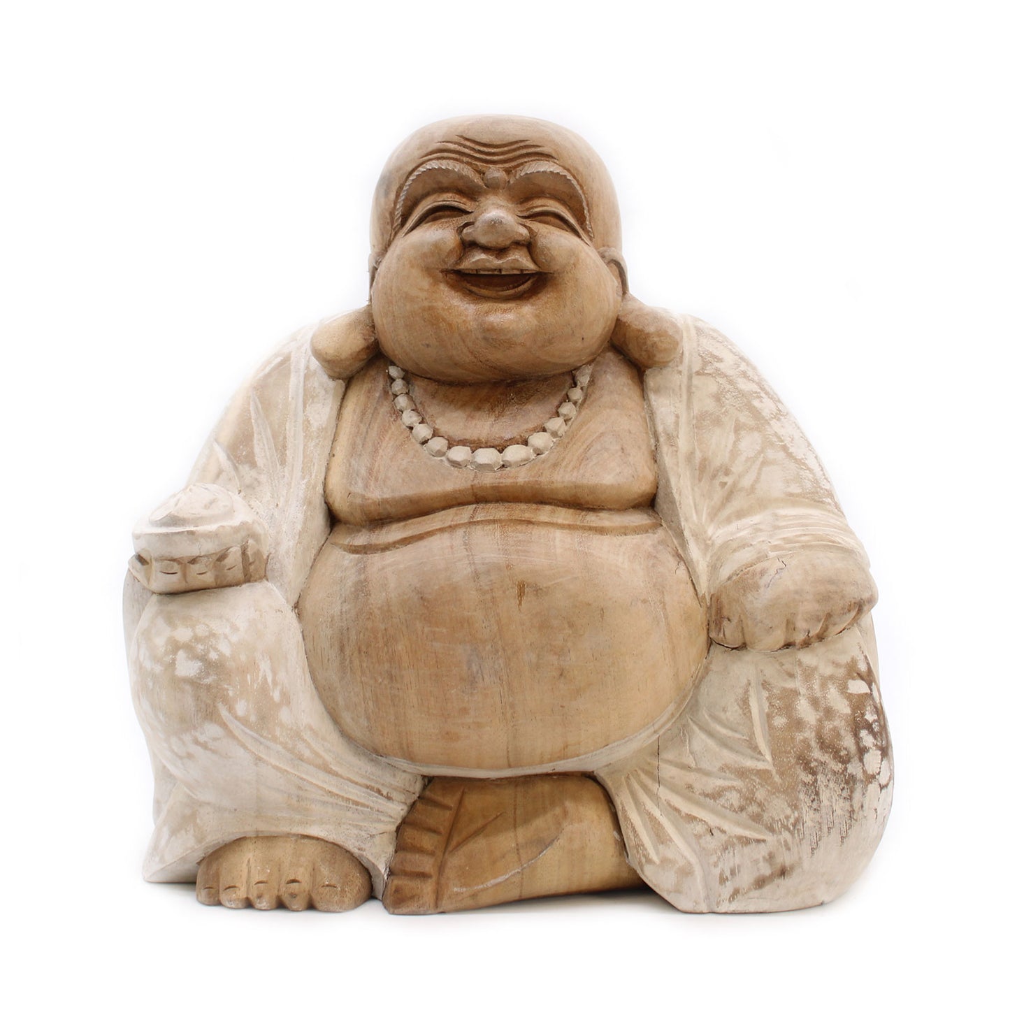 Happy Buddha - Whitewash 30cm HCBS-13