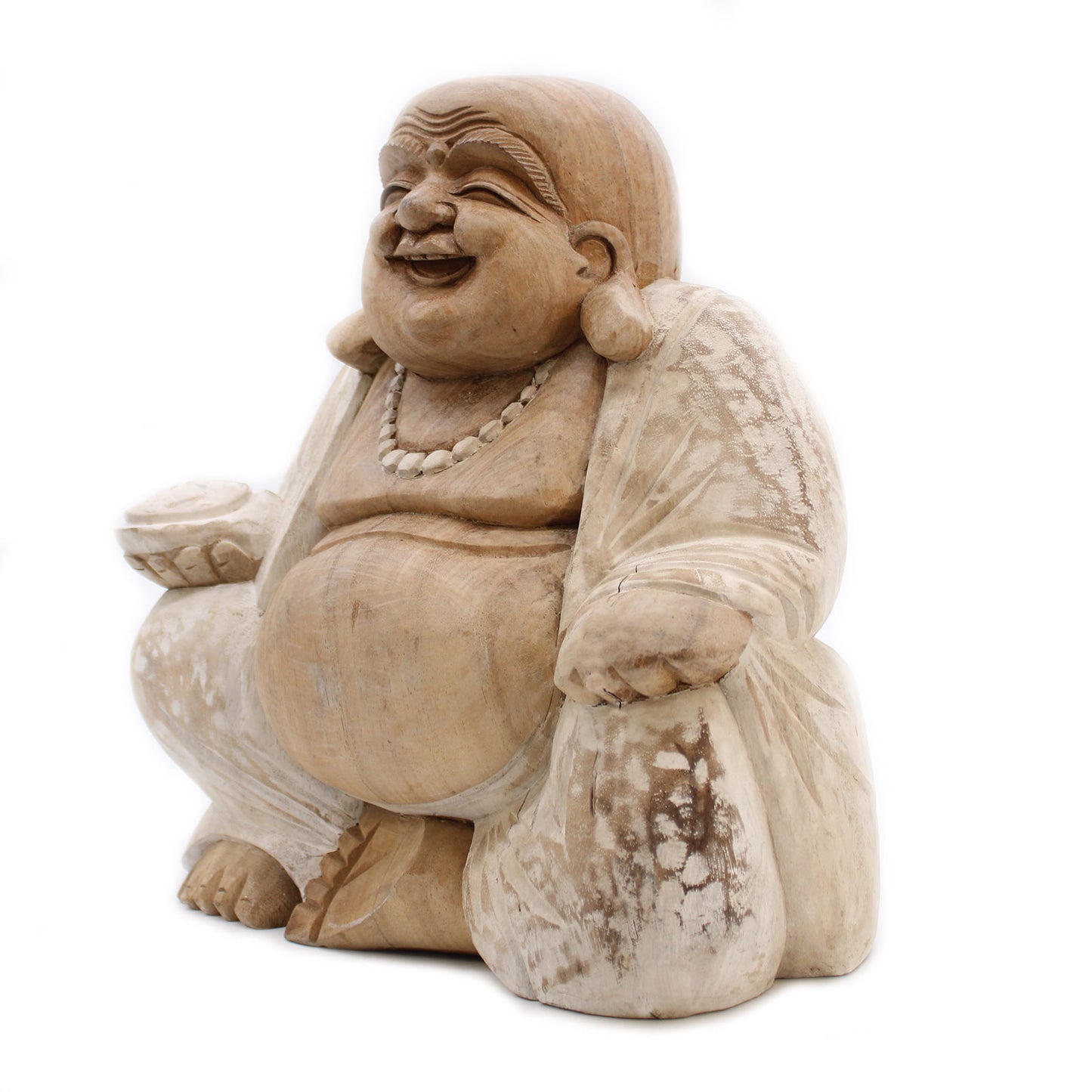 Happy Buddha - Whitewash 30cm HCBS-13