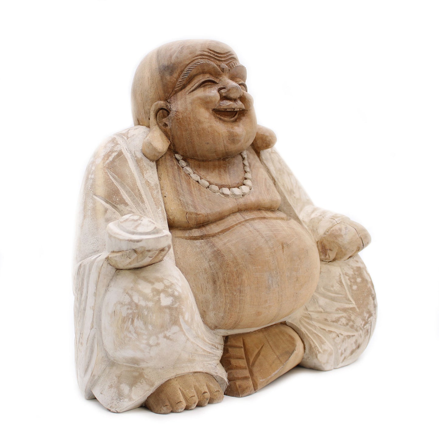 Happy Buddha - Whitewash 30cm HCBS-13