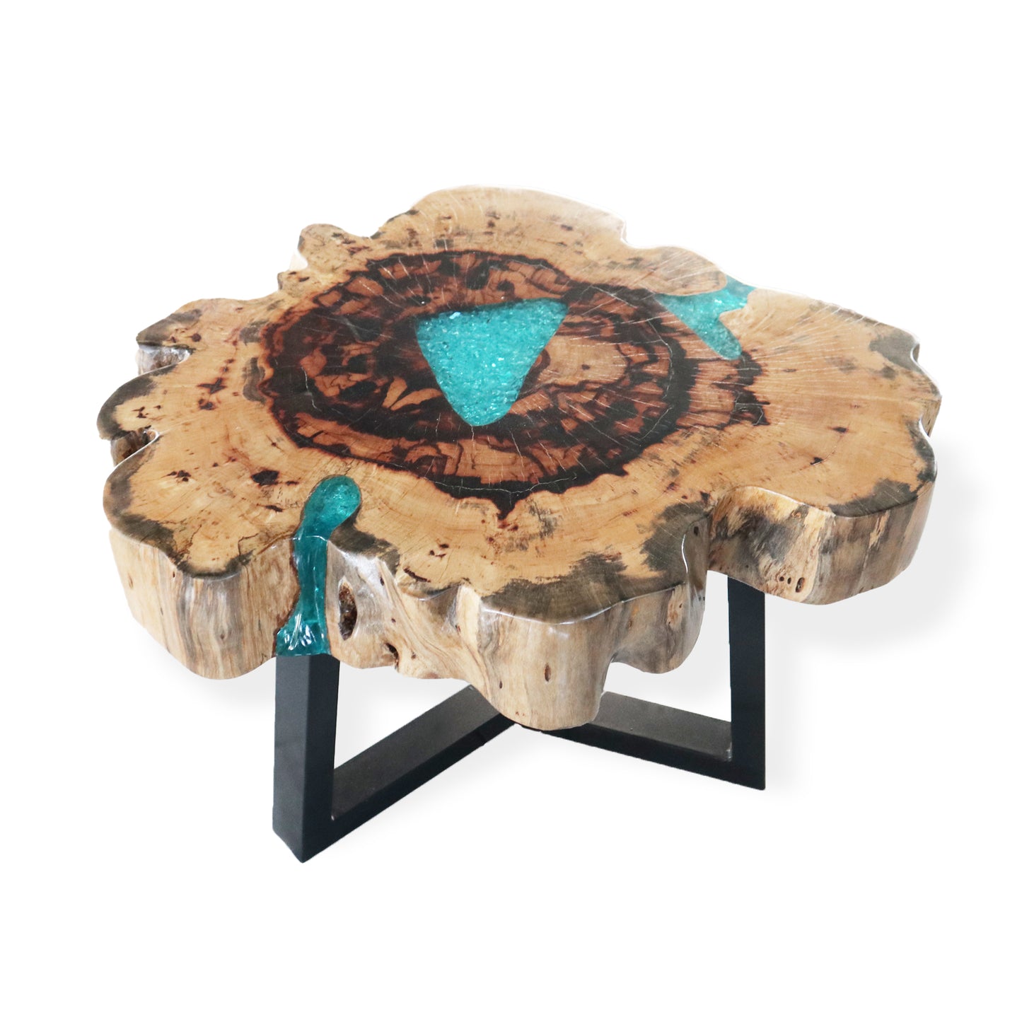 Tamarind and Resin Coffee Table - Aqua. Product Code: RWA-01