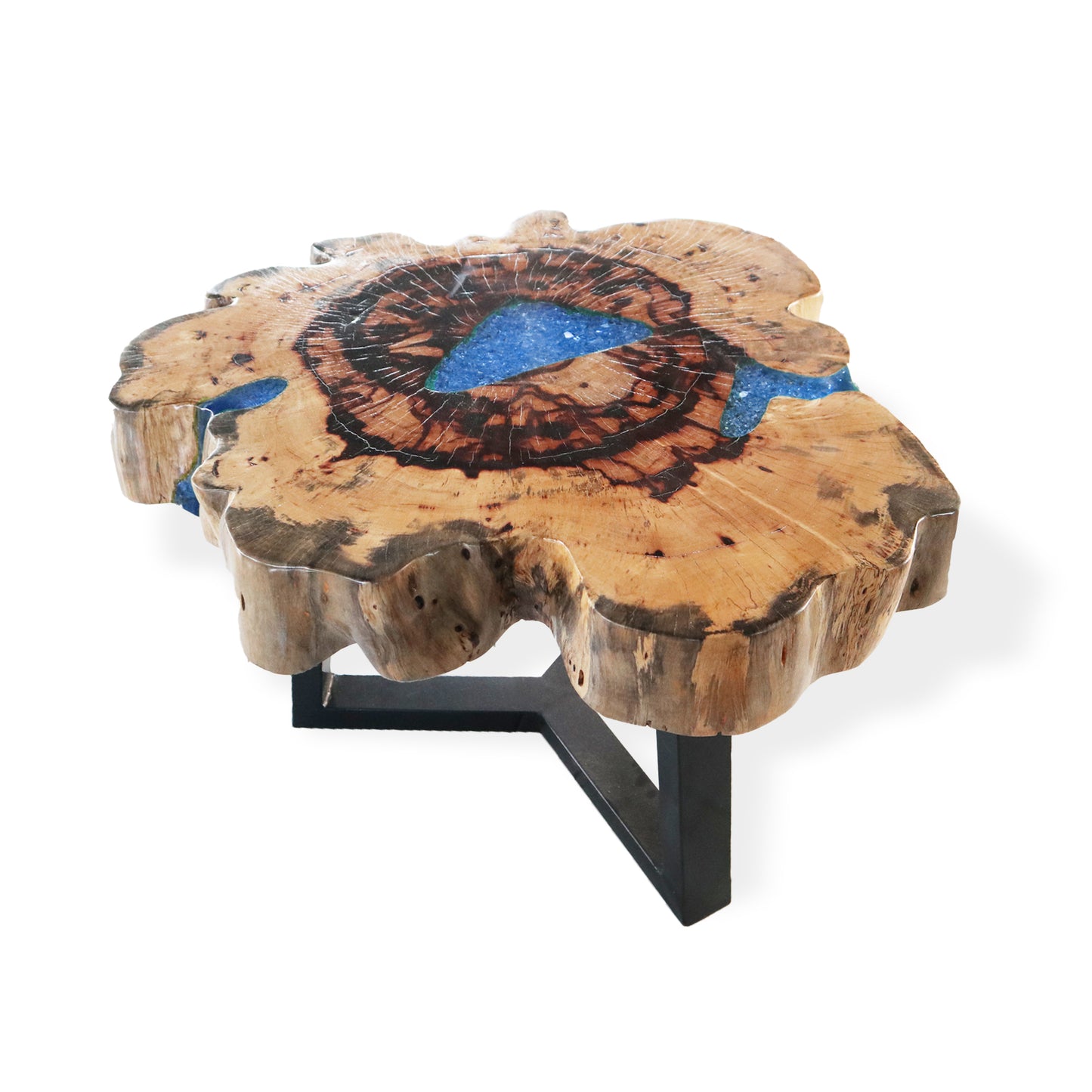 Tamarind and Resin Coffee Table - Sky Blue. Product code: RWA-02