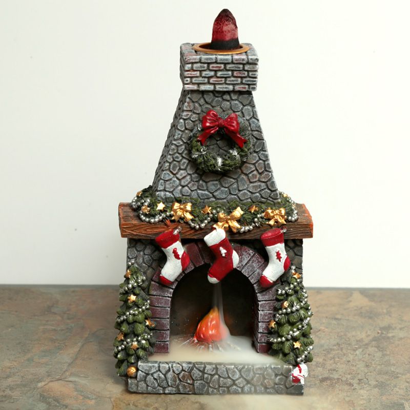 Christmas Fireplace Backflow Incense Burner