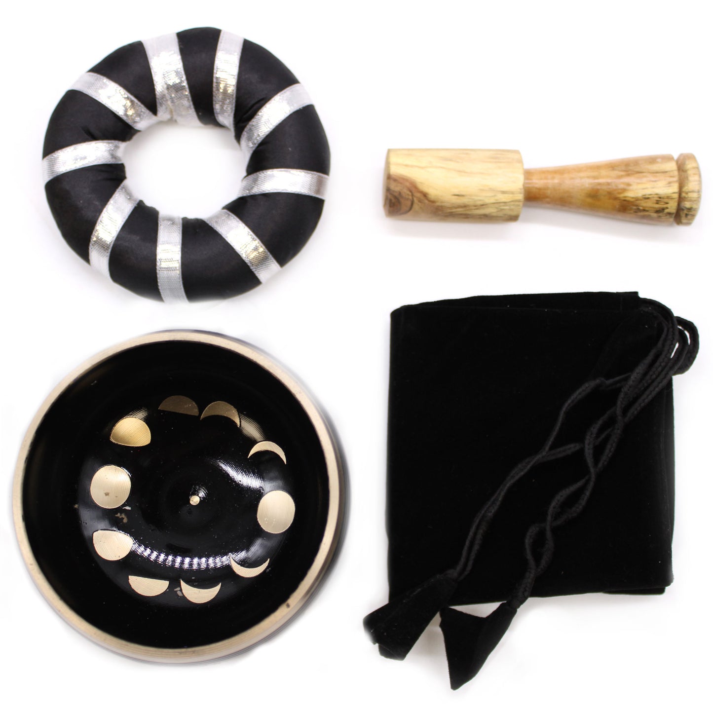 Out of Stock. Moon Phase Singing Bowl Set- Black 10.7cm