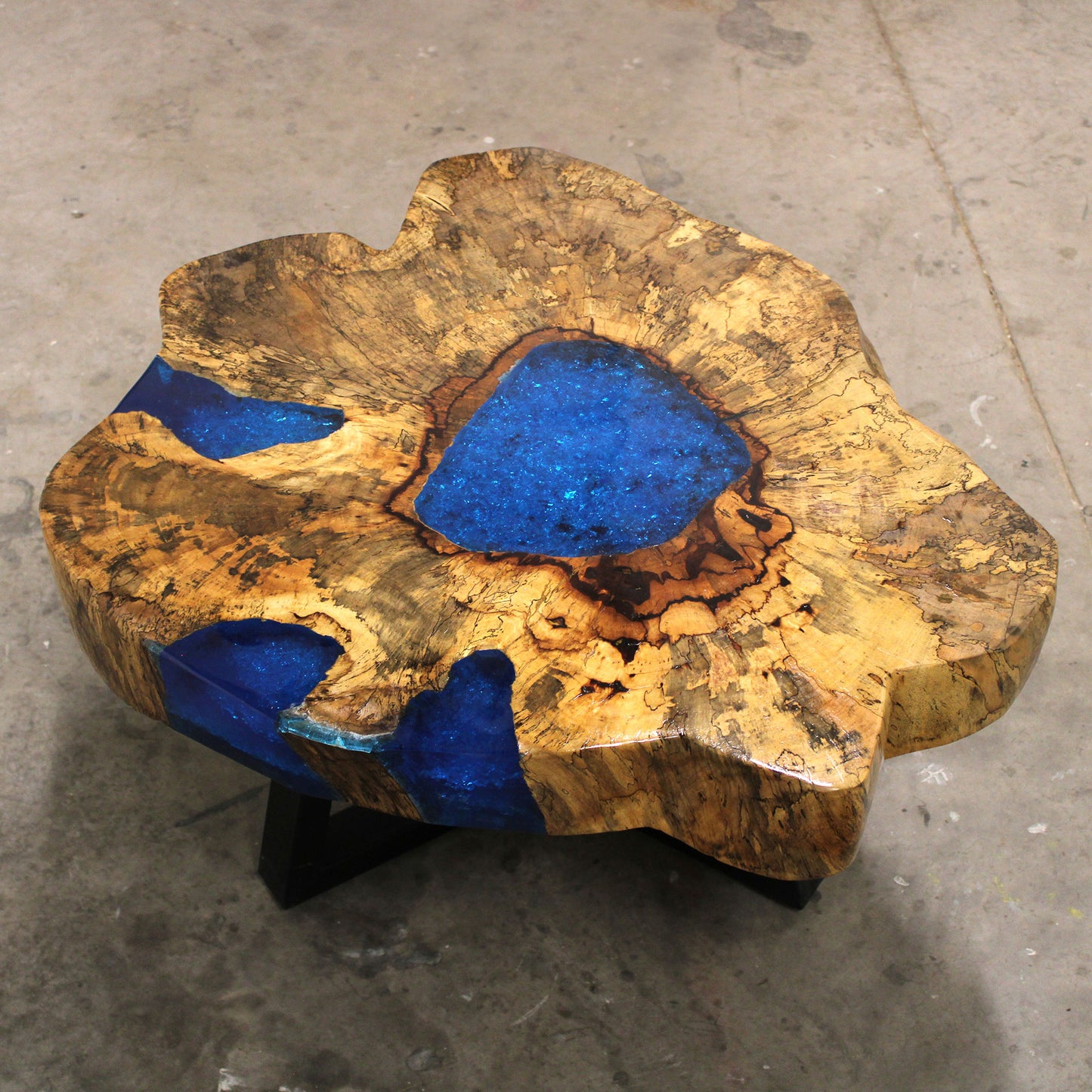 Tamarind and Resin Coffee Table - Sky Blue. Product code: RWA-02