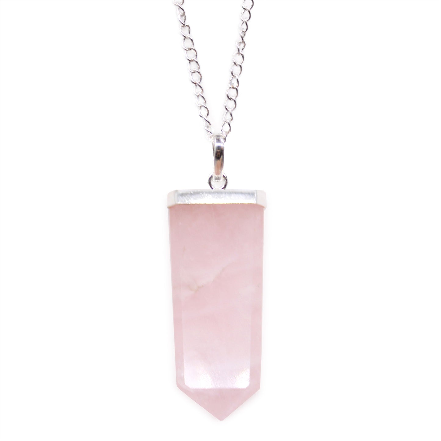 Out of Stock. Gemstone Flat Pencil Pendant - Rose Quartz