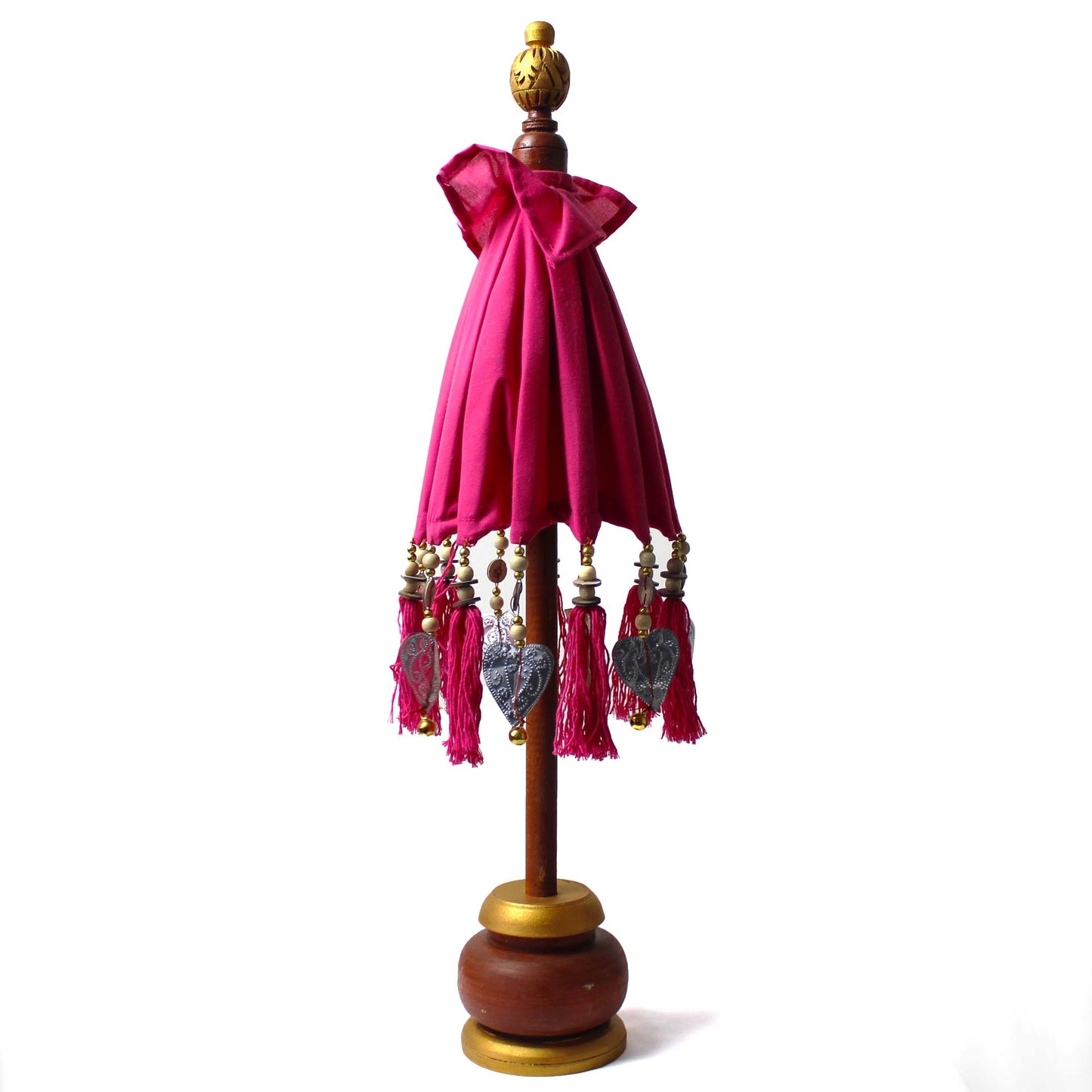 Bali Home Decor Parasol - Cotton - Pink- Height 68cm, Width 40cm