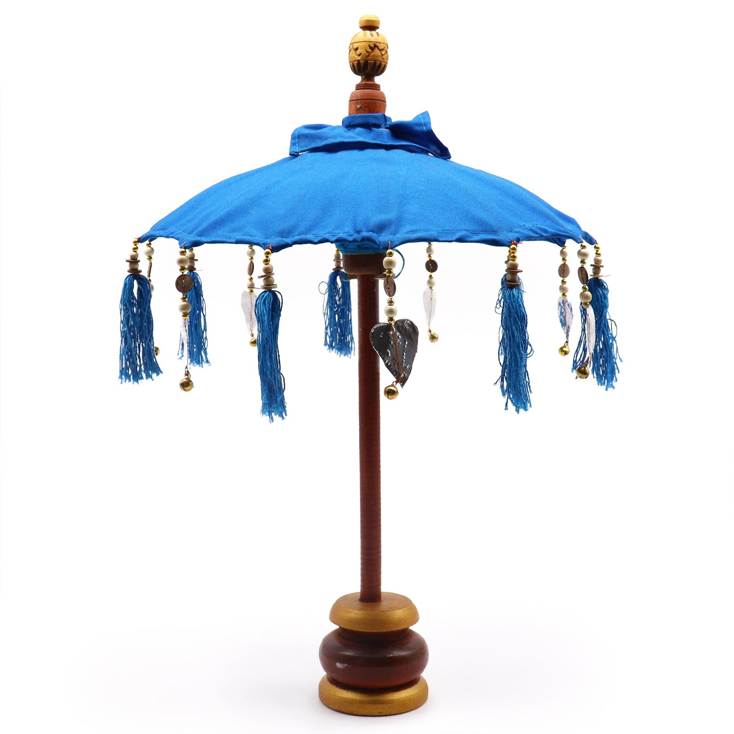 Bali Home Decor Parasol - Cotton - Turquoise- Height 68cm, Width 40cm