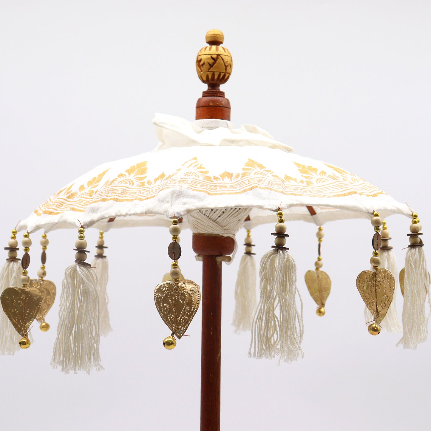 Bali Home Decor Parasol - Canvas - Gold Decor- Height 68cm, Width 40cm