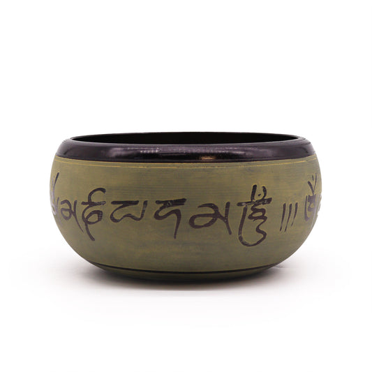 Earth Powder Singing Bowl - Mantra Five Buddha - 16cm