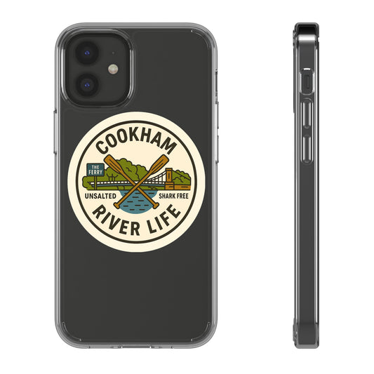 Cookham River Life Clear Phone Case - Unsalted & Shark Free Design