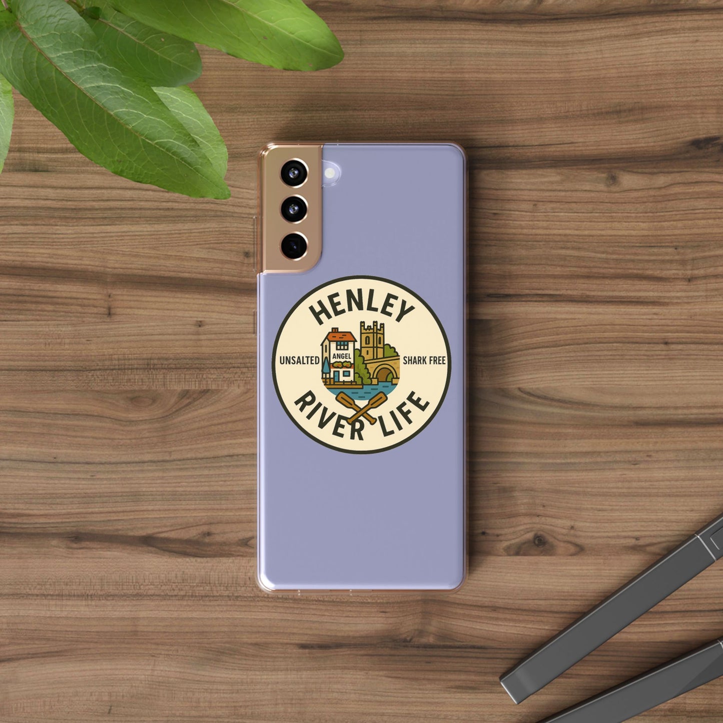 Henley River Life Clear Phone Case - Unsalted & Shark Free Design