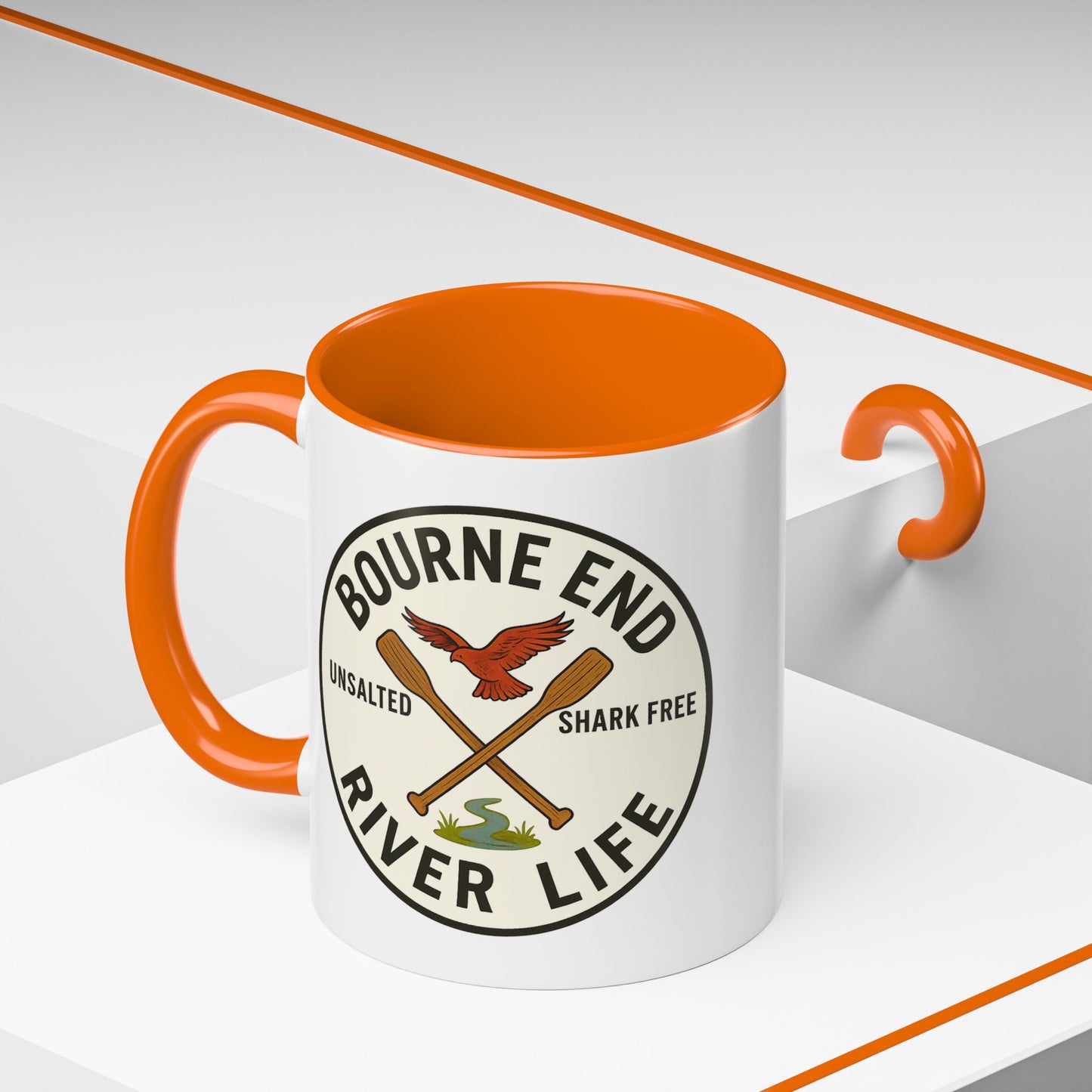 Bourne End River Life Coffee Mug - 11oz, Unsalted & Shark Free Design