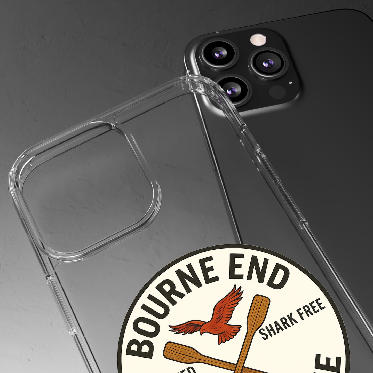 Bourne End River Life Clear Phone Case - Unsalted & Shark Free Design
