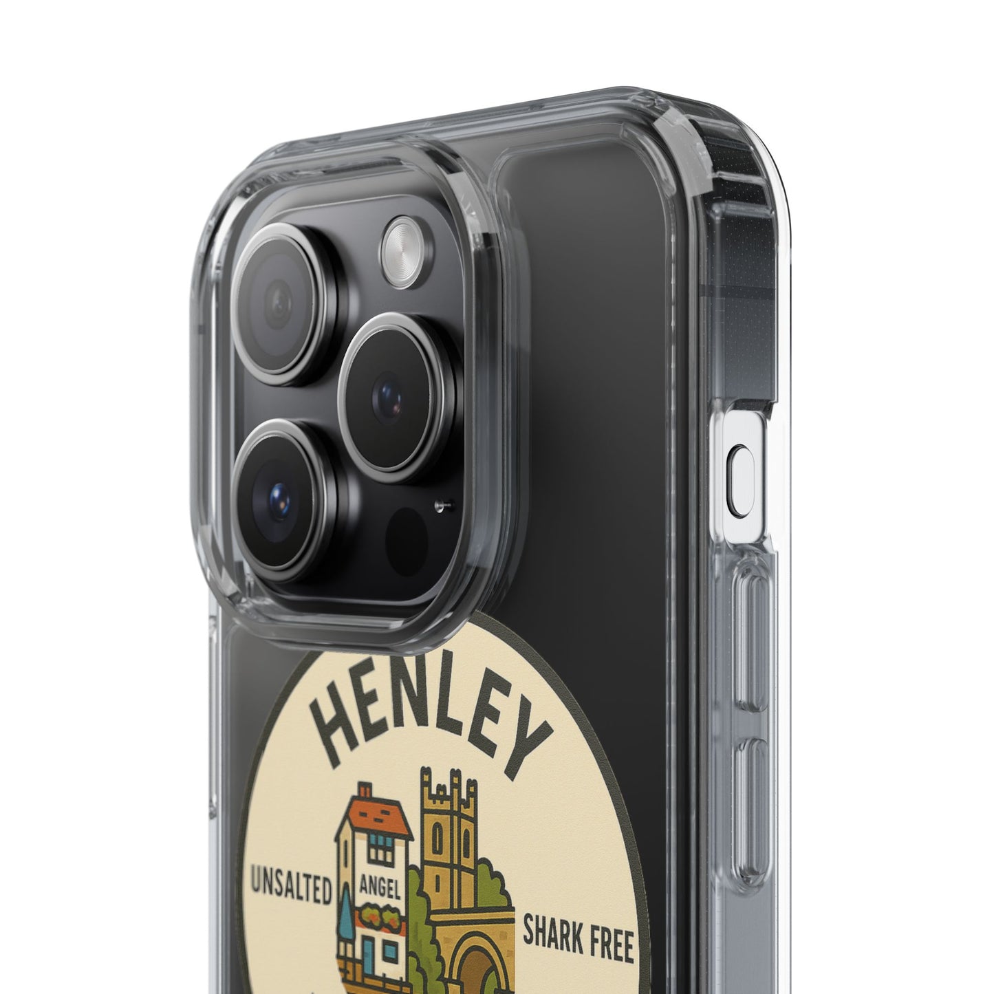Henley River Life Clear Phone Case - Unsalted & Shark Free Design