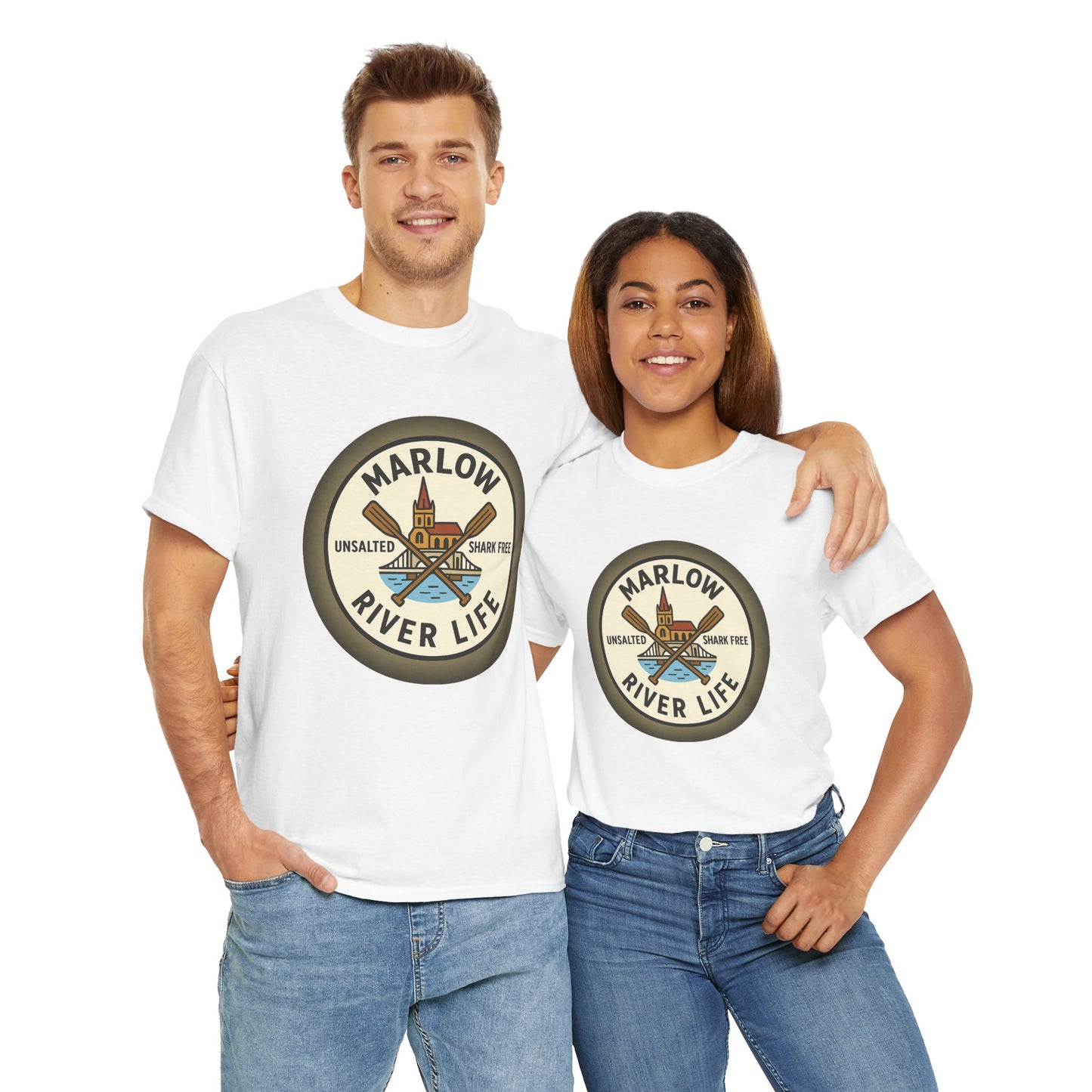 Marlow River Life Unisex Heavy Cotton Tee - Shark Free Adventure Shirt