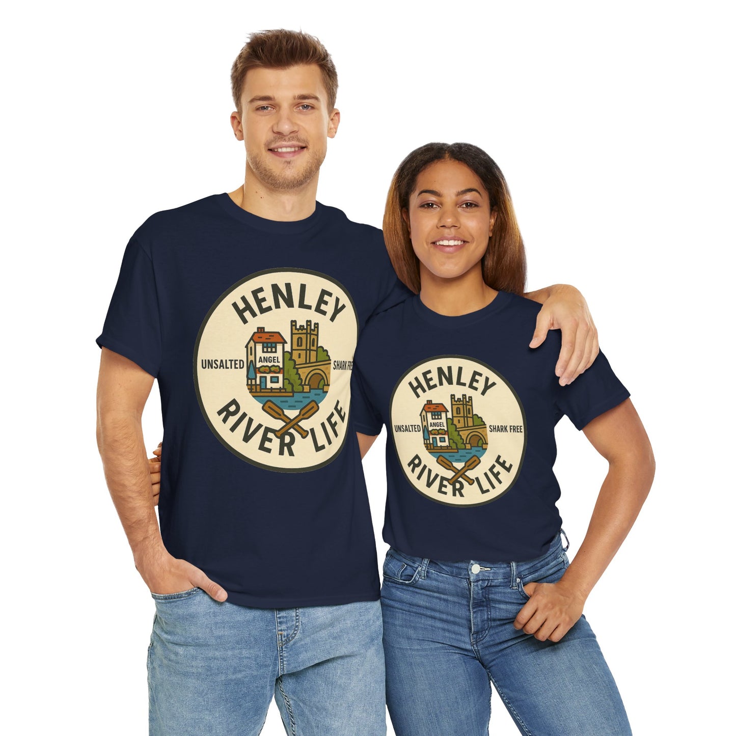 Henley River Life Unisex Heavy Cotton Tee - Shark Free Adventure Shirt