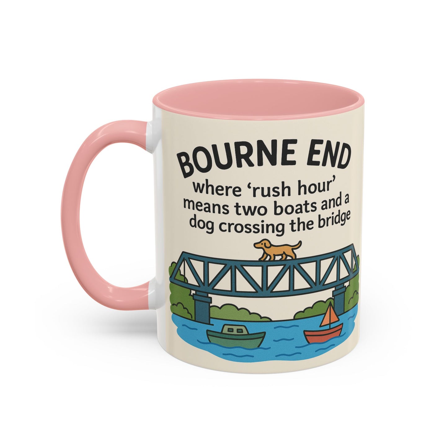 Bourne End Mug. Dogs and Boats