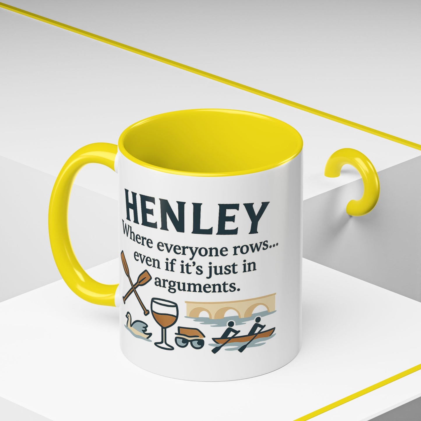 Funny Henley Row Coffee Mug - 11oz, Unsalted & Shark Free Design
