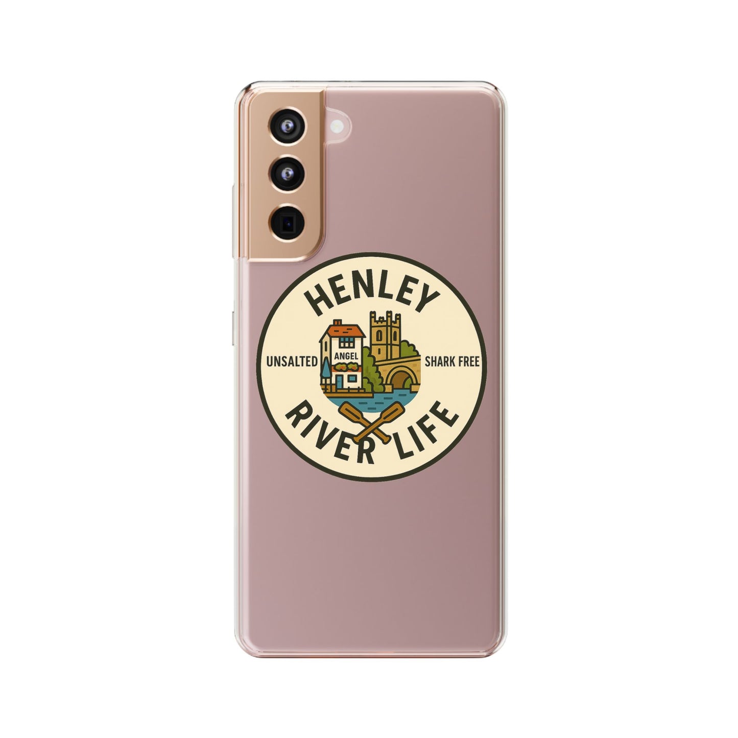 Henley River Life Clear Phone Case - Unsalted & Shark Free Design