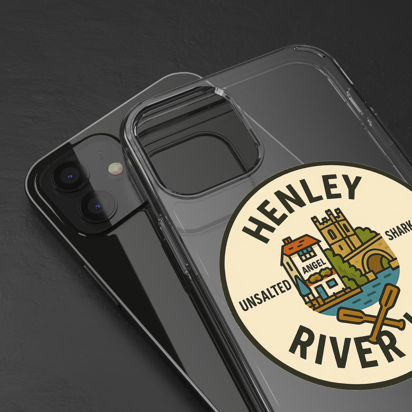 Henley River Life Clear Phone Case - Unsalted & Shark Free Design