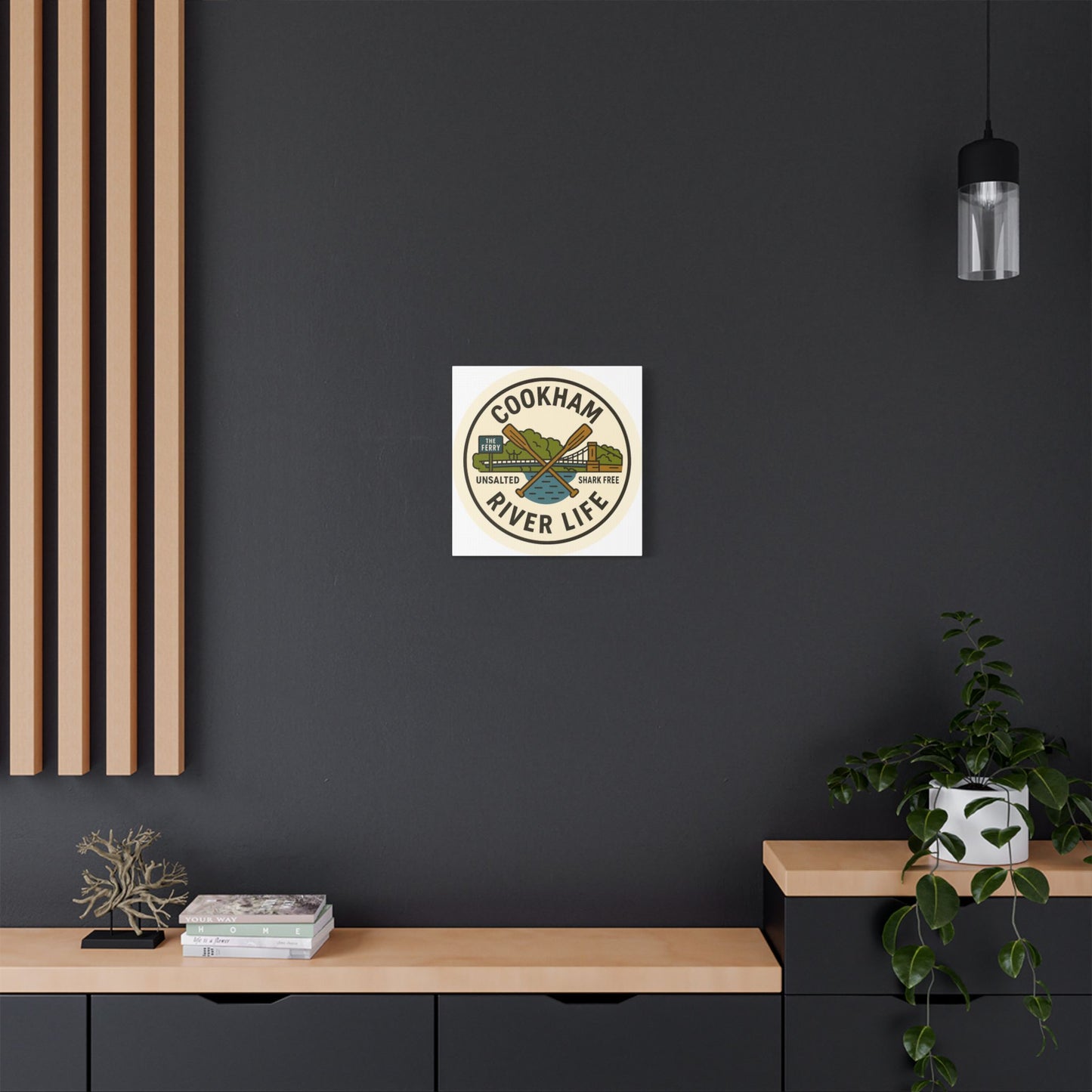 Satin Canvas Wall Art - Cookham River Life with Bridge and Ferry