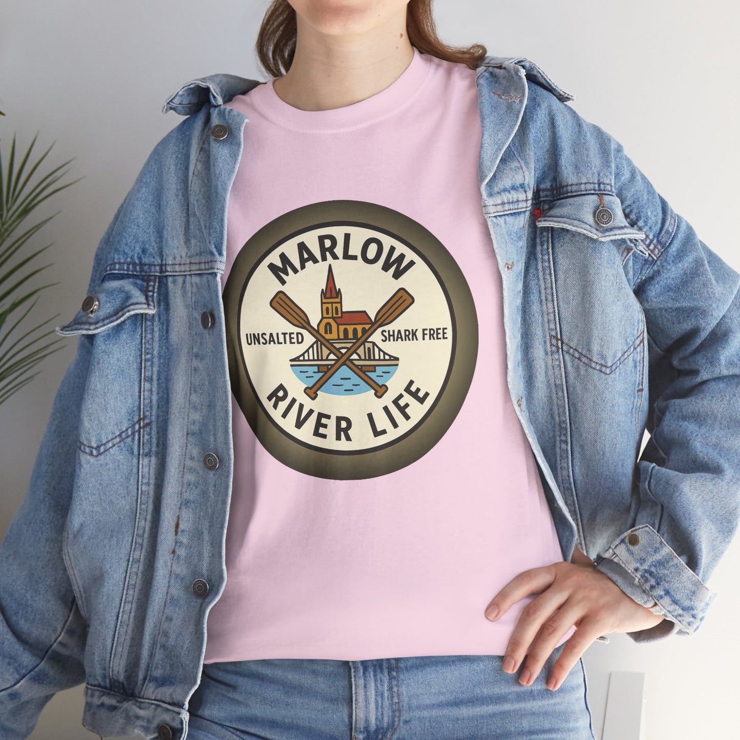 Marlow River Life Unisex Heavy Cotton Tee - Shark Free Adventure Shirt